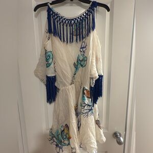 Versace Tunic with Blue and Orange Accents - size 44